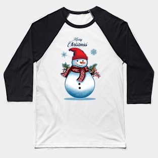 Merry Christmas Snowman Baseball T-Shirt